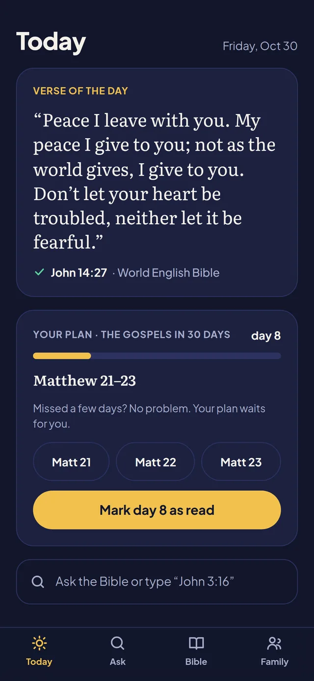 Verse of the day and reading plan