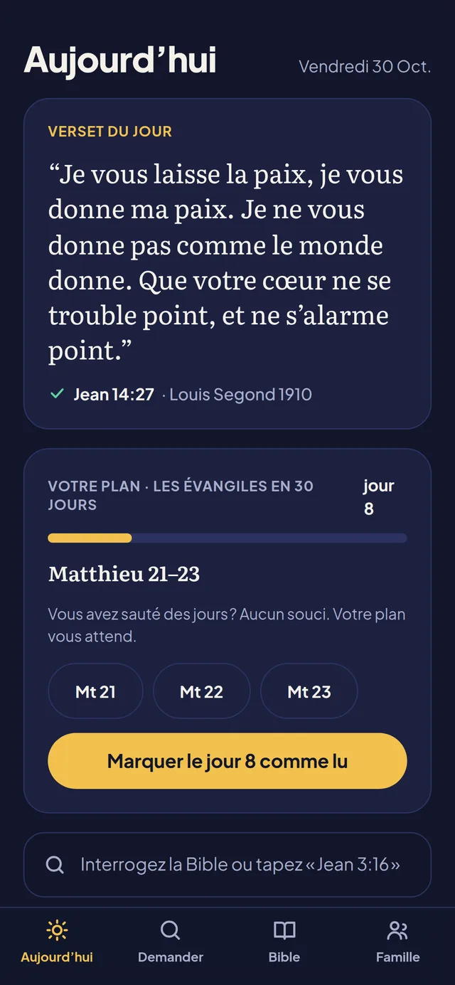 Verset du jour et plan de lecture