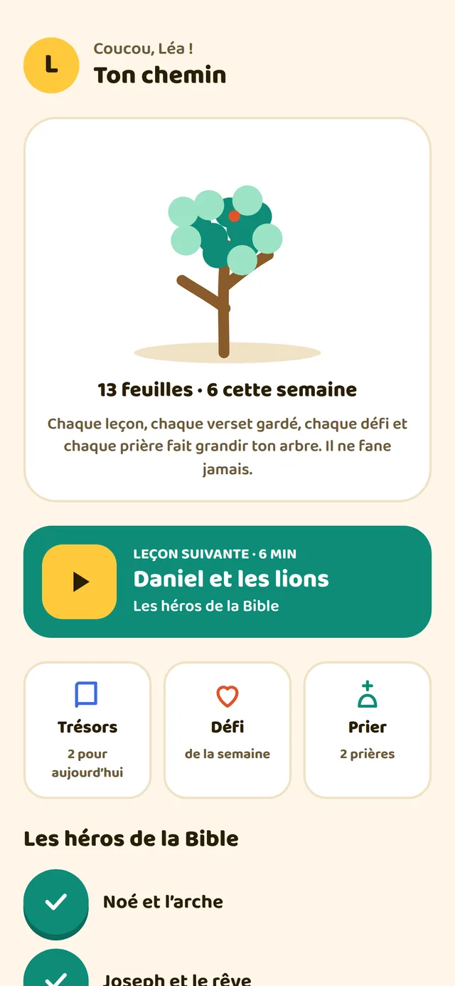 Écran réel de Versilu : le chemin de foi de Bia, 9 ans